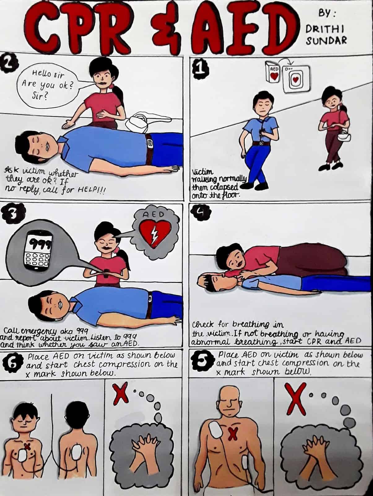Malaysia's Best AED/CPR Infographic Winner - Drithi Sundar (Year 7) -  Sayfol International School