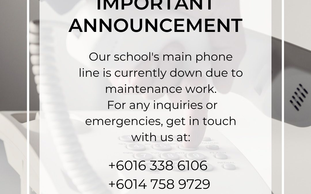 Important Announcement on Main Phone Line